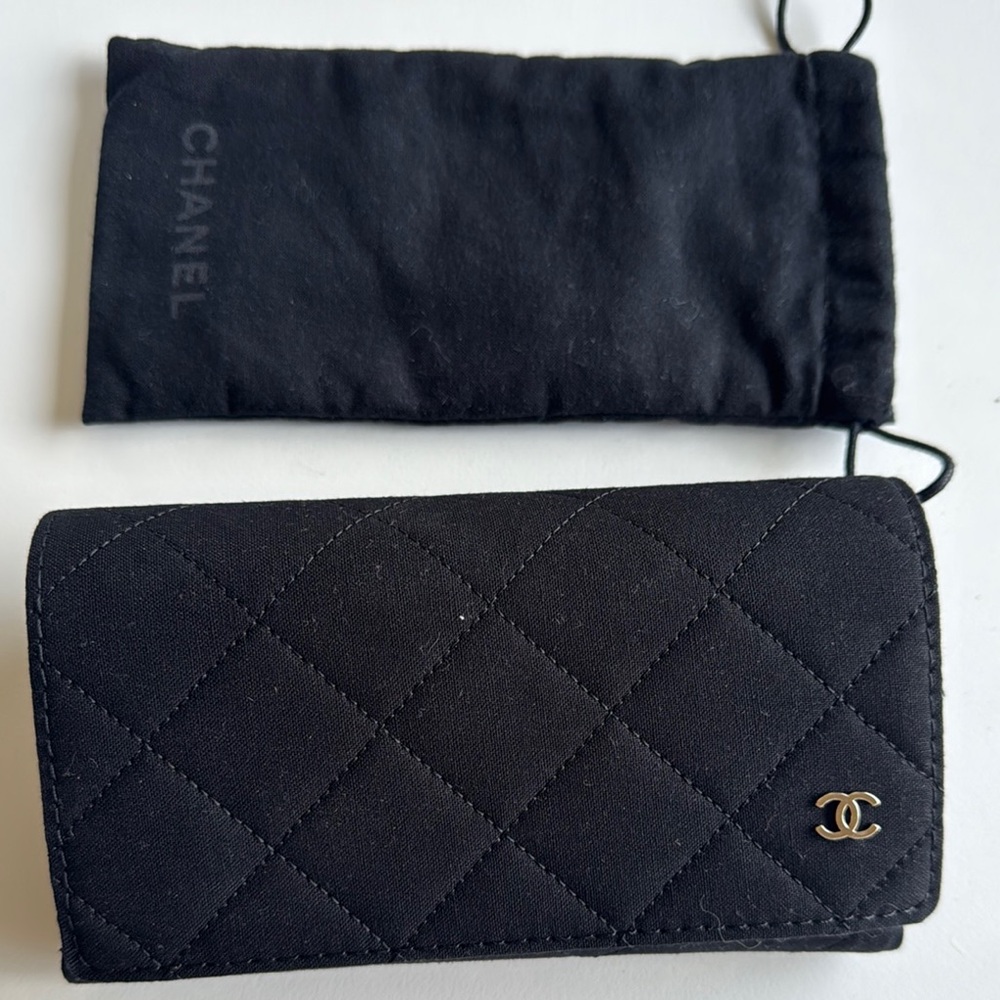 CHANEL Black Quilted Sunglasses Case